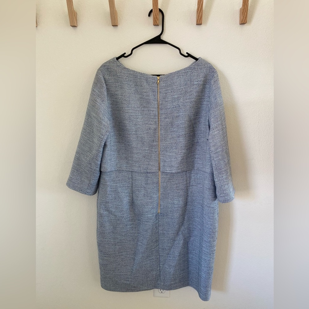 Light Blue Tweed Two-Piece Sheath Dress - Picture 6 of 6